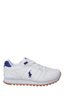 Белые кроссовки с вышивкой Ralph Lauren Kids
