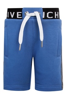 Голубые шорты с логотипом Givenchy Kids