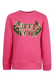 Свитшот с пайетками и принтом Gucci Kids
