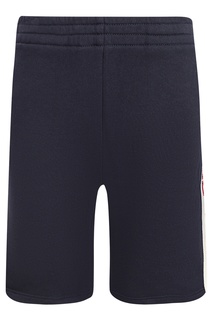 Синие трикотажные шорты с лампасами Gucci Kids