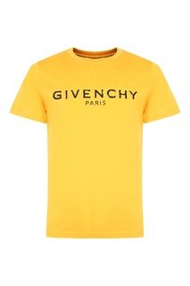 Желтая футболка с логотипом Givenchy Kids