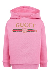 Светло-розовое худи с логотипом Gucci Kids