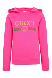 Розовое худи с логотипом Gucci Kids