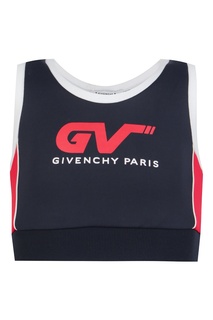 Синий топ с логотипом Givenchy Kids
