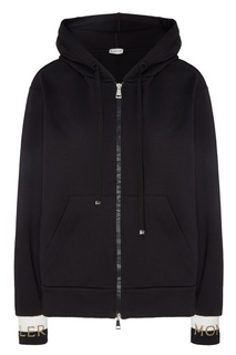 Черное худи на молнии Moncler