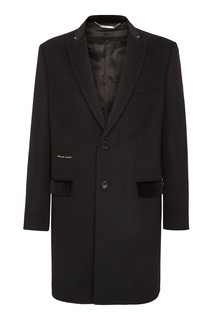 Черное пальто с вышивкой Philipp Plein