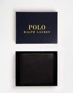 Кожаный бумажник с отделением для монет Polo Ralph Lauren - Черный