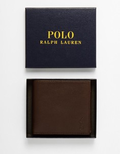 Кожаный бумажник с отделением для монет Polo Ralph Lauren - Коричневый
