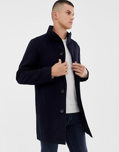 Пальто с добавлением шерсти и воротником-труба French Connection - Темно-синий