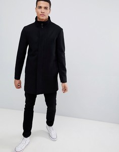 Пальто с добавлением шерсти и воротником-труба French Connection - Черный
