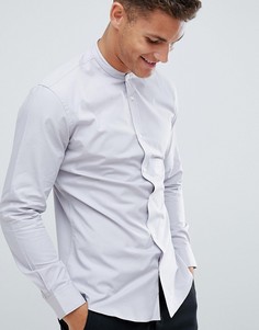 Однотонная поплиновая рубашка с воротником на пуговицах French Connection - Серый
