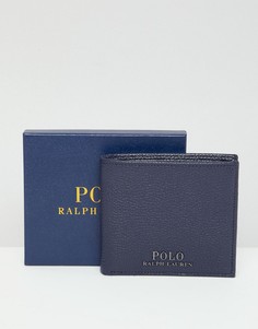 Темно-синий бумажник из зернистой кожи Polo Ralph Lauren - Темно-синий