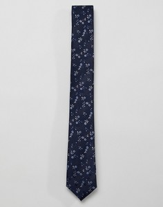Темно-синий галстук с цветочным принтом French Connection - Темно-синий