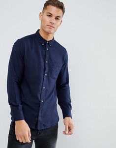 Однотонная фланелевая рубашка French Connection - Темно-синий