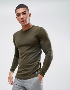 Джемпер цвета хаки из мериносовой шерсти Superdry - Зеленый
