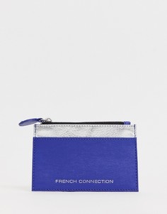Кожаный кошелек с отделениями для монет и карт French Connection - Синий