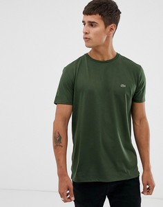 Темно-зеленая футболка с круглым вырезом и логотипом Lacoste - Зеленый