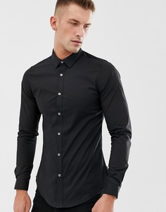 Приталенная рубашка из эластичного поплина French Connection - Черный