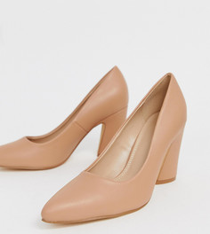 Туфли для широкой стопы на блочном каблуке Co Wren - Бежевый