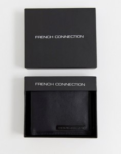 Черный бумажник с металлической планкой French Connection - Черный
