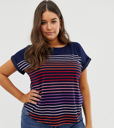 Футболка в разноцветную полоску Oasis Curve - Темно-синий