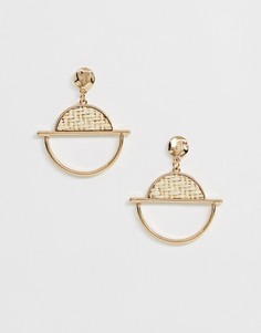 Круглые серьги с минималистским дизайном French Connection - Золотой