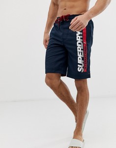 Темно-синие шорты с логотипом Superdry - Темно-синий
