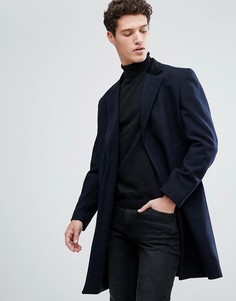 Пальто из шерстяной смеси с бархатным воротником French Connection - Темно-синий