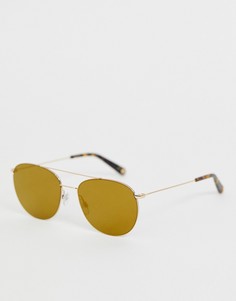 Золотистые круглые солнцезащитные очки Ted Baker - Золотой