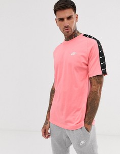 Розовая футболка с отделкой кантом с логотипом Nike - Розовый