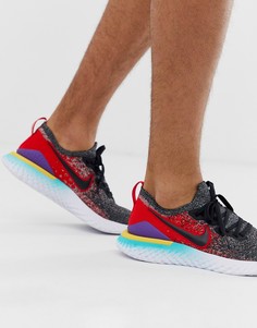 Черные кроссовки Nike Running Epic React Flyknit - 2 - Мульти