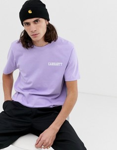 Фиолетовая футболка с короткими рукавами и надписью Carhartt WIP - Фиолетовый