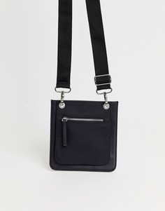 Черная сумка из искусственной кожи и карманом спереди ASOS EDITION - Черный
