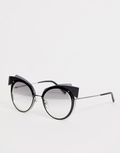 Черные с серебристым солнцезащитные очки кошачий глаз Marc Jacobs - Черный