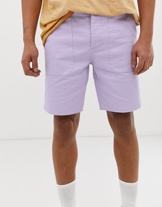 Сиреневые парусиновые шорты в стиле милитари ASOS DESIGN - Фиолетовый