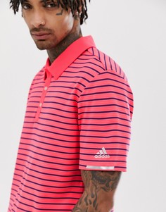 Красная футболка-поло в полоску Adidas Golf Climachill - Красный