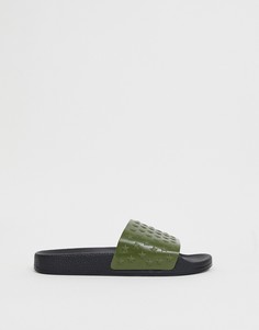 Шлепанцы цвета хаки со звездами KG by Kurt Geiger - Зеленый