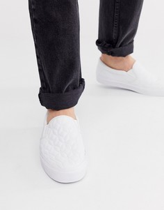Белые стеганые кроссовки-слипоны ASOS DESIGN - Белый