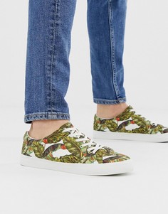 Кроссовки с тропическим принтом ASOS DESIGN - Светло-бежевый