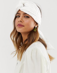 Головной платок с вышивкой ришелье ASOS DESIGN - Белый