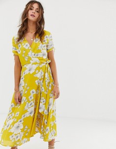 Платье миди с запахом и цветочным принтом Cleobella Myra - Желтый