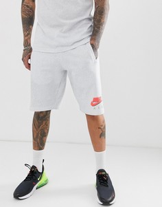 Белые шорты с маленьким логотипом неоновой расцветки Nike - Белый