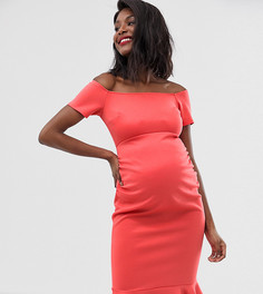 Платье миди с открытыми плечами True Violet Maternity - Розовый