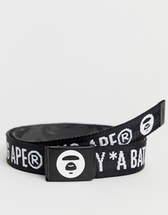 Черный двусторонний ремень с логотипом AAPE By A Bathing Ape 48 - Черный