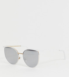 Солнцезащитные очки кошачий глаз в белой оправе Missguided - Белый
