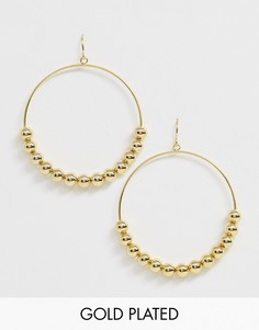 Позолоченные большие серьги-кольца Gorjana Newport - Золотой