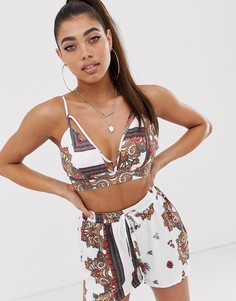 Белый бралетт с принтом пейсли Missguided - Мульти