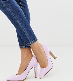 Сиреневые лакированные туфли-лодочки на блочном каблуке New Look - Фиолетовый