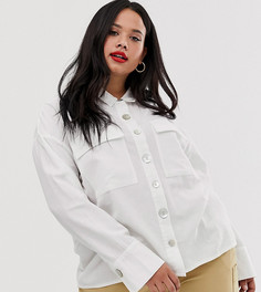 Рубашка с разными пуговицами и накладными карманами Neon Rose Plus - Белый