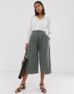Укороченные льняные кюлоты Vero Moda - Зеленый